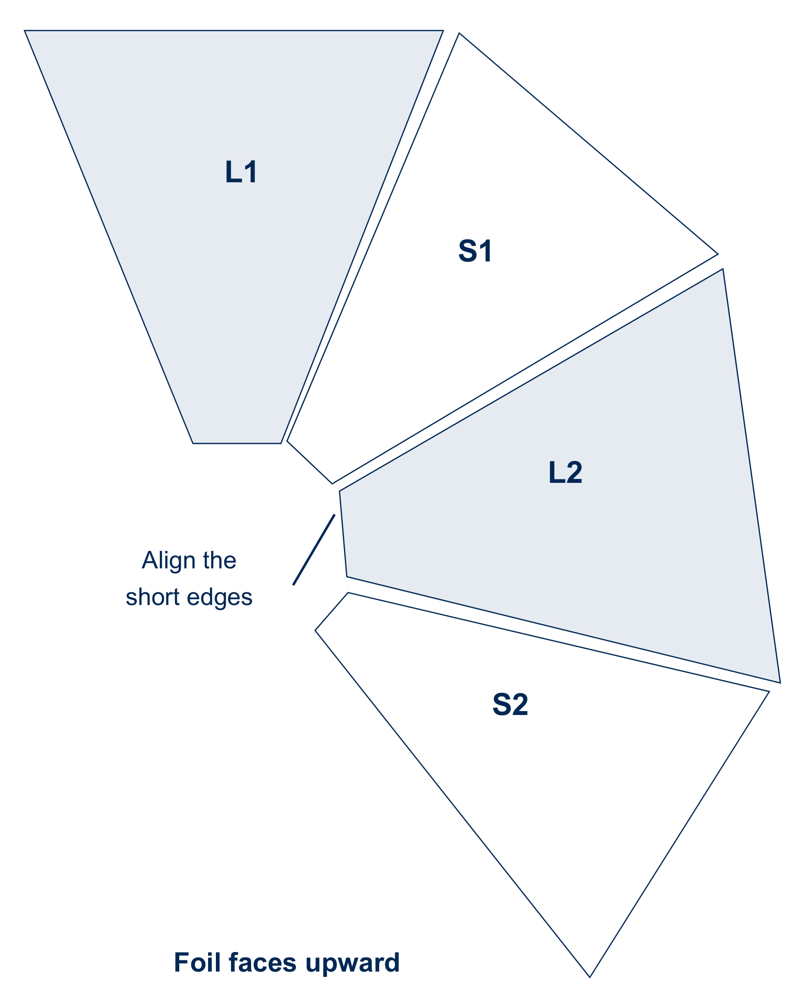 Alternate large and small panels, then tape the adjoining edges.