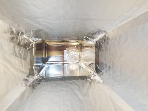 Interior seams fully covered with foil tape.